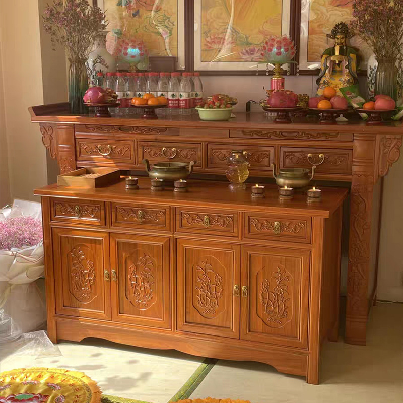 新式佛龛供桌佛台家用现代风格香案简约实木案台神台柜佛像供奉台