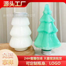 400ml圣诞树奶茶瓶创意透明食品级塑料瓶子果汁瓶圣诞节饮料瓶子