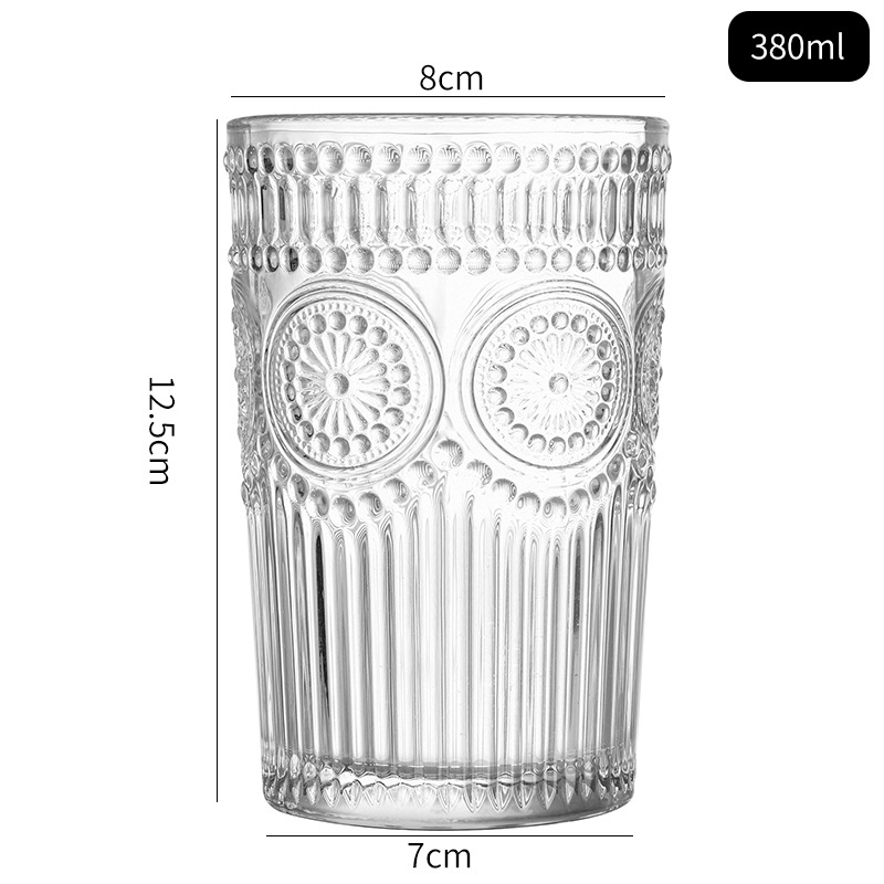 Retro SUNFLOWER Glass Water Cup Ins Style Men and Women Summer Creative Coffee Cup Beer Steins Japanese Cup