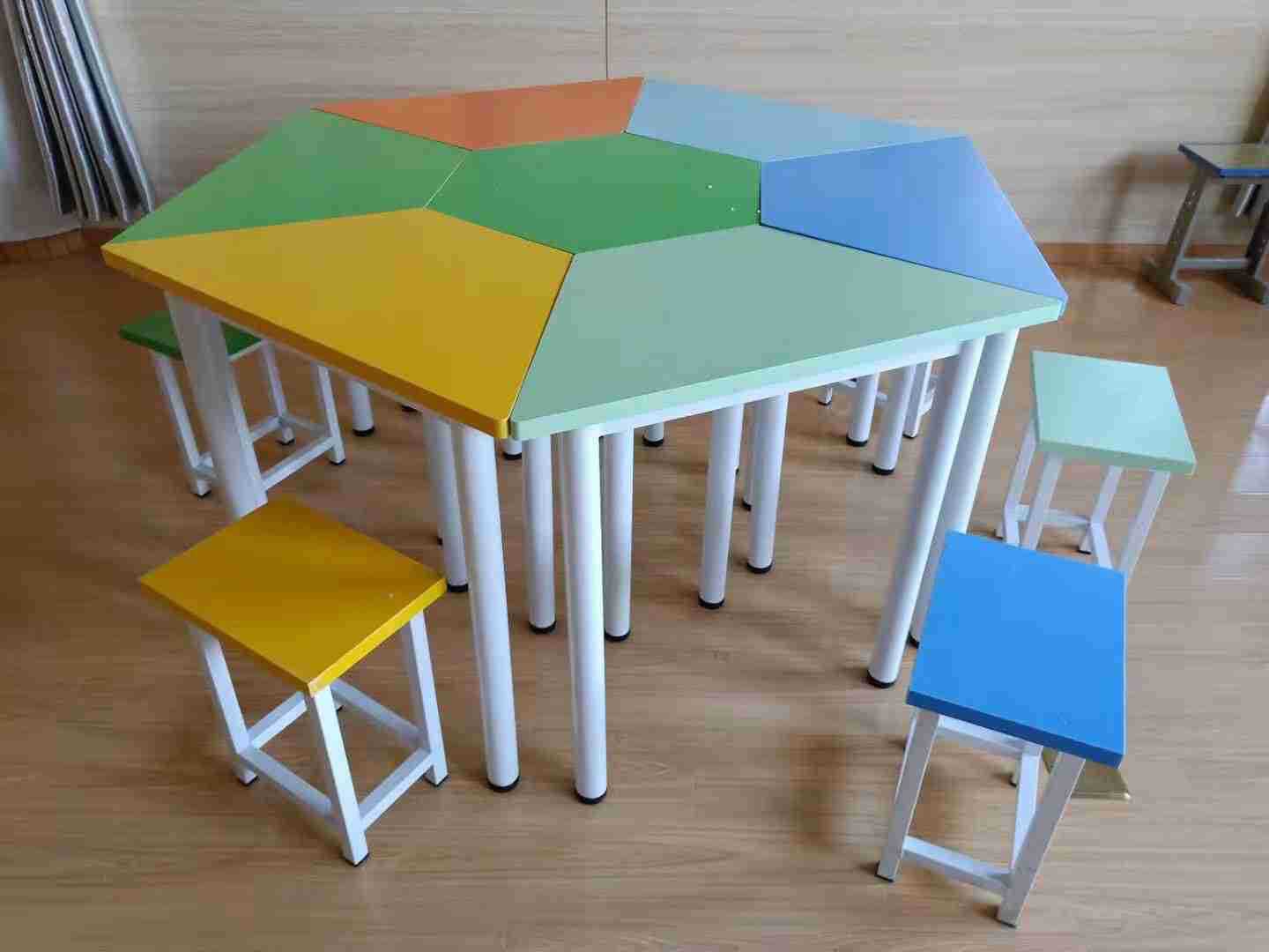 学生六边桌创客桌椅学生六角桌六边桌 科学创客教室拼接桌子