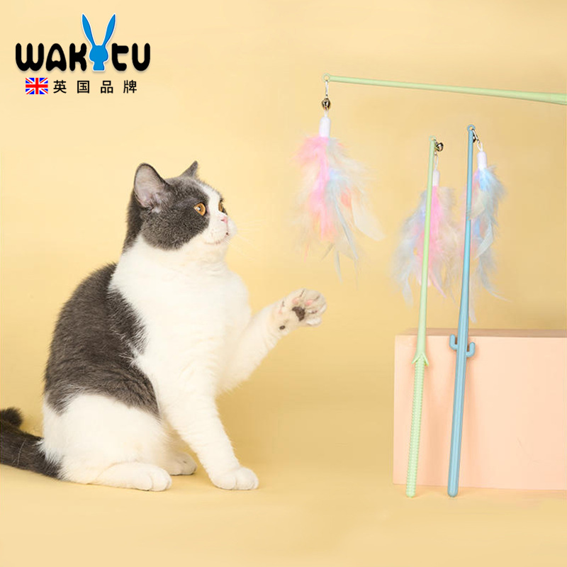 Wakytu英国长杆逗猫棒猫咪自嗨鱼竿解闷幼猫玩具小猫玩具猫猫用品