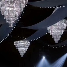 婚庆道具多层水晶灯冰条吊灯亚克力挂件韩式婚礼堂舞台吊顶装饰