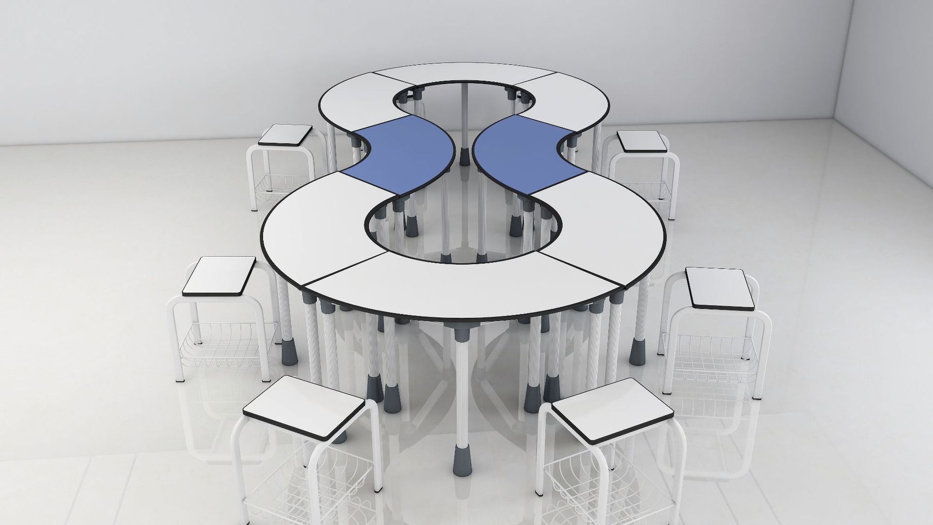 扇形组合式课桌弧形圆形组合学生桌异形桌半圆拼接活动桌可移动