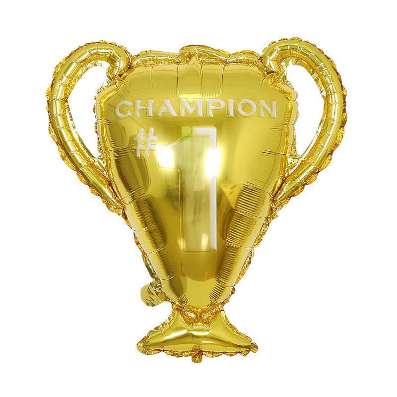 新款金色奖杯造型铝膜气球派对场地布置装饰活动场地气球批发