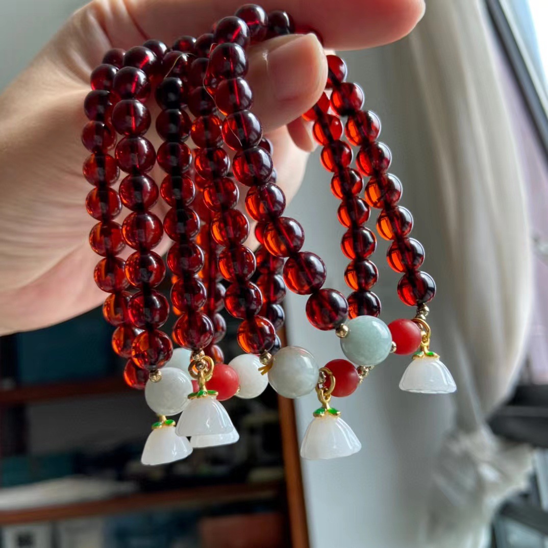 天然血珀琥珀手链手串 支持复检保真-阿里巴巴