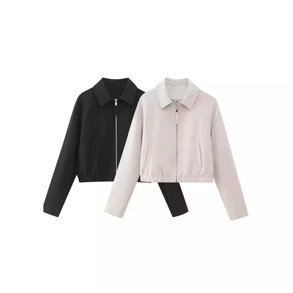 外贸 女装秋新款潮流百搭休闲衬衫款式飞行员夹克外套 7102220