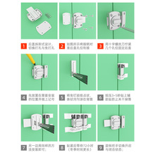 ZQ免打孔插销门栓门扣防盗卫生间插销卧室反锁厕所弹簧门闩锁扣门