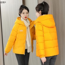 反季羽绒棉服女连帽短款2022冬季新款韩版时尚小个子加厚棉袄外套