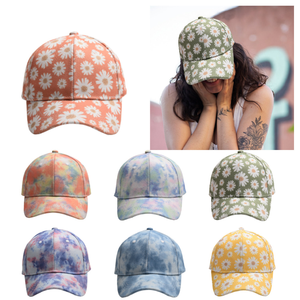 2024 new cross-border foreign trade daisy baseball cap summer female european and american amazon outdoor sun protection sunshade peaked cap