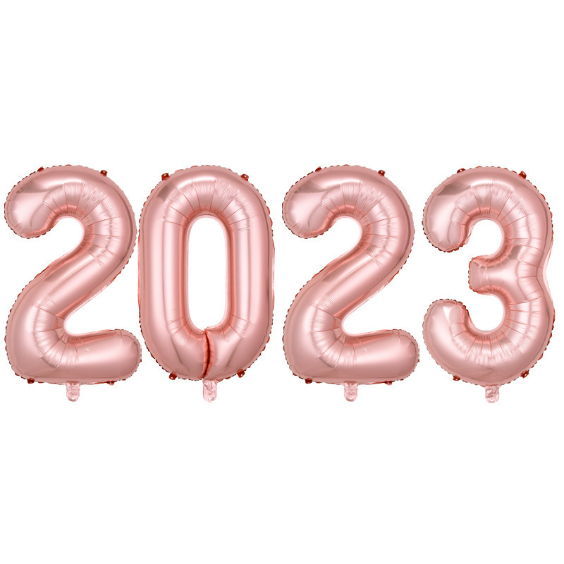 Digital Aluminum Balloon 2023 Digital Balloon Decorations Arrangement Balloon New Year Decoration New Year