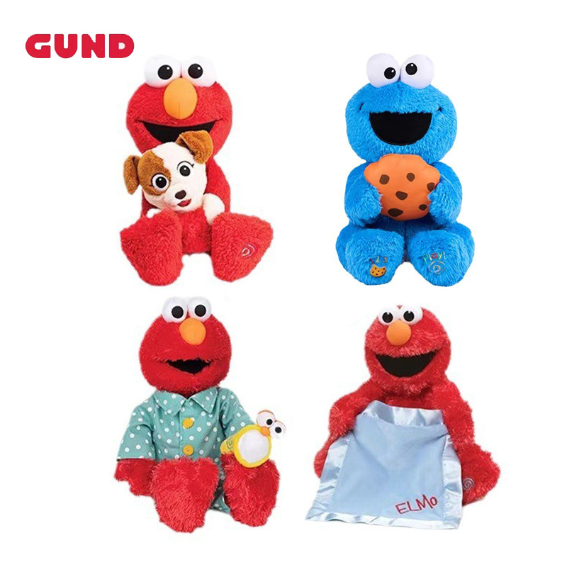 美国babygund新款芝麻街宝宝儿童声动安抚玩偶礼物会唱歌毛绒玩具