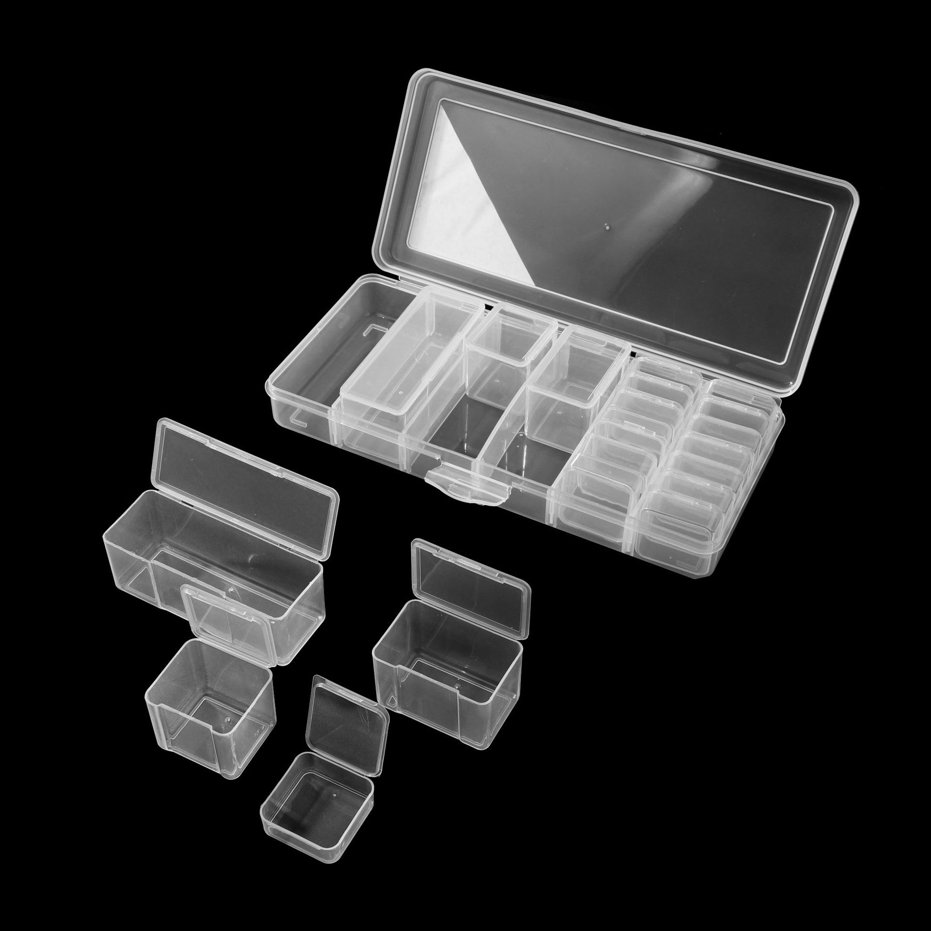 29550 美国热销20格米珠收纳盒 diy手工串珠配件透明塑料收纳盒