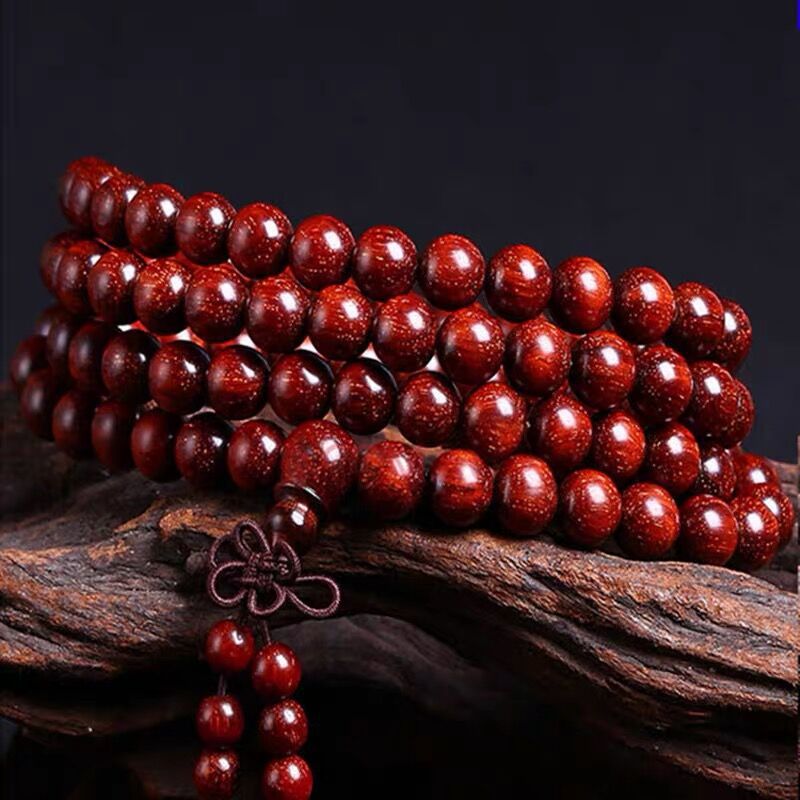 印度小叶紫檀手串男108颗爆满金星老料檀香木文玩佛珠念珠手链女