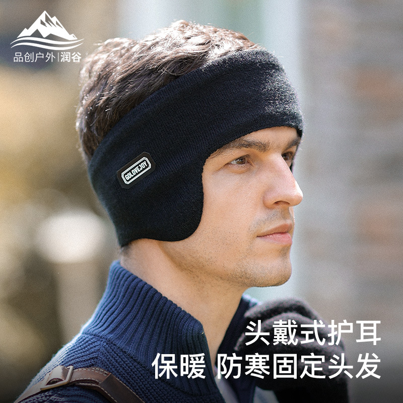 winter new running earmuffs men‘s outdoor sports riding fleece-lined windproof double layer thermal earmuffs head-mounted