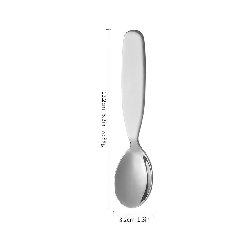Factory Direct 304 Stainless Steel Children's Spoon Fork Set Baby Eating Spoon Coffee Dessert Spoon Fruit Fork