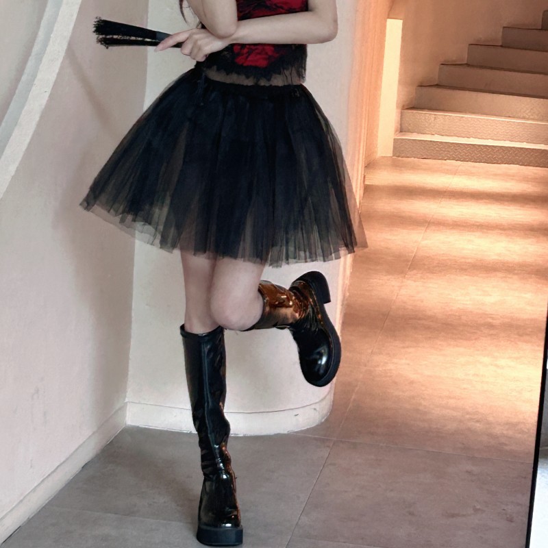 网纱透视多层纱裙百搭性感辣妹蓬蓬裙芭蕾舞半身裙女-阿里巴巴