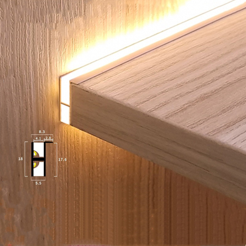 led双面发光18里层板灯细款6mm低压免开槽橱柜酒柜上下发光1808