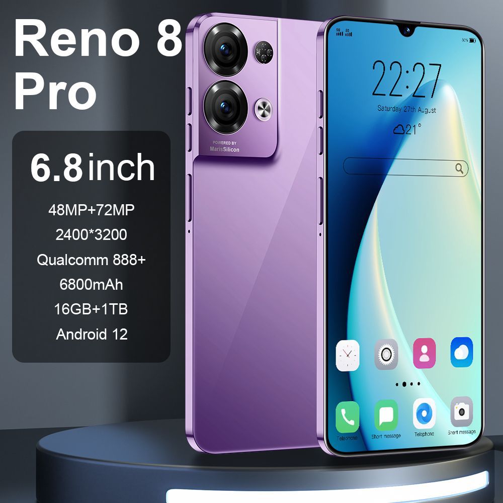 2022新款跨境智能手机Reno8 pro一体机1+8G内存6.8寸外贸安卓手机