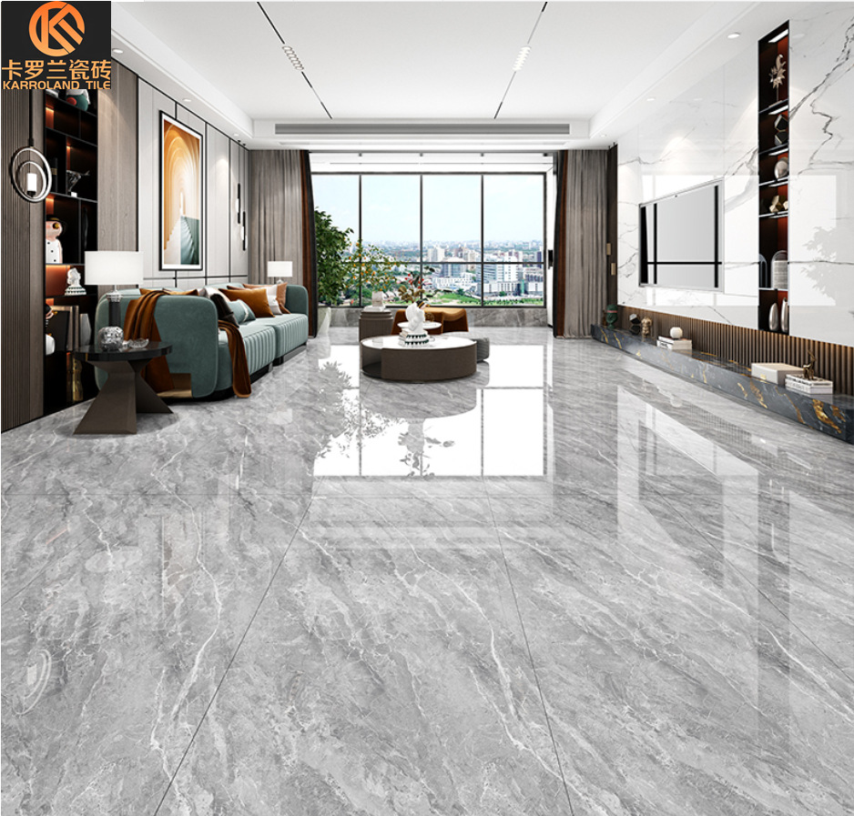 佛山750x1500大板通体大理石灰色瓷砖客厅防滑地板砖轻奢背景墙砖