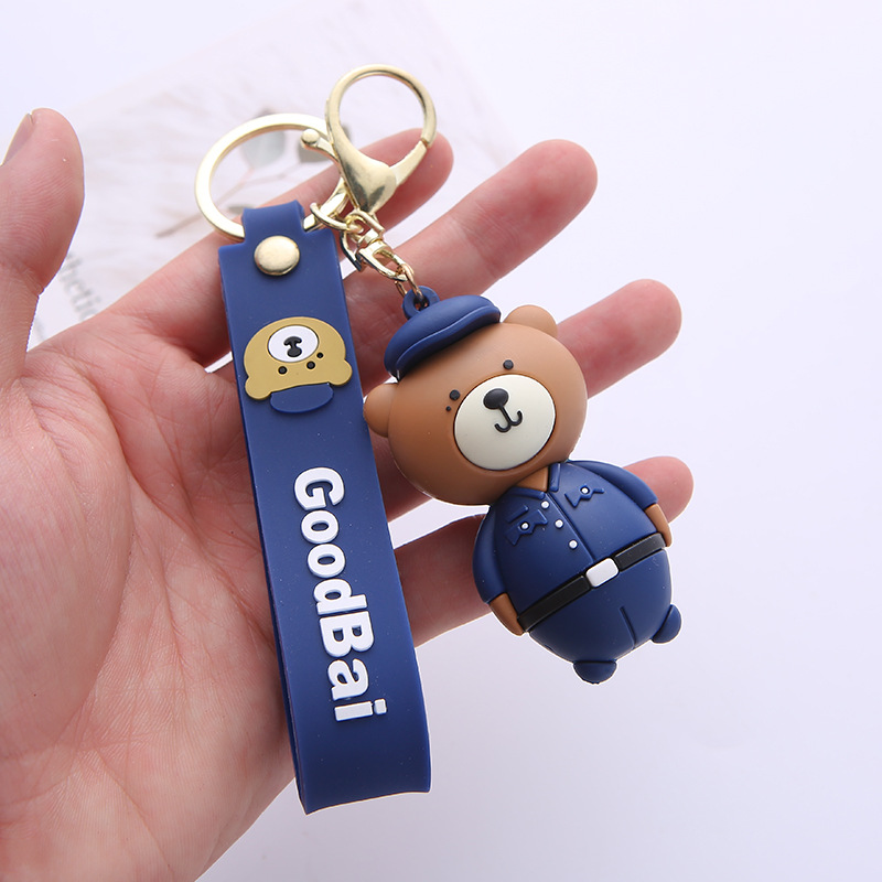 Bai Jingting Same Style Bear Keychain You Are My City Camp Xingke Base Tear Mole Bear Bag Pendant Couple Female