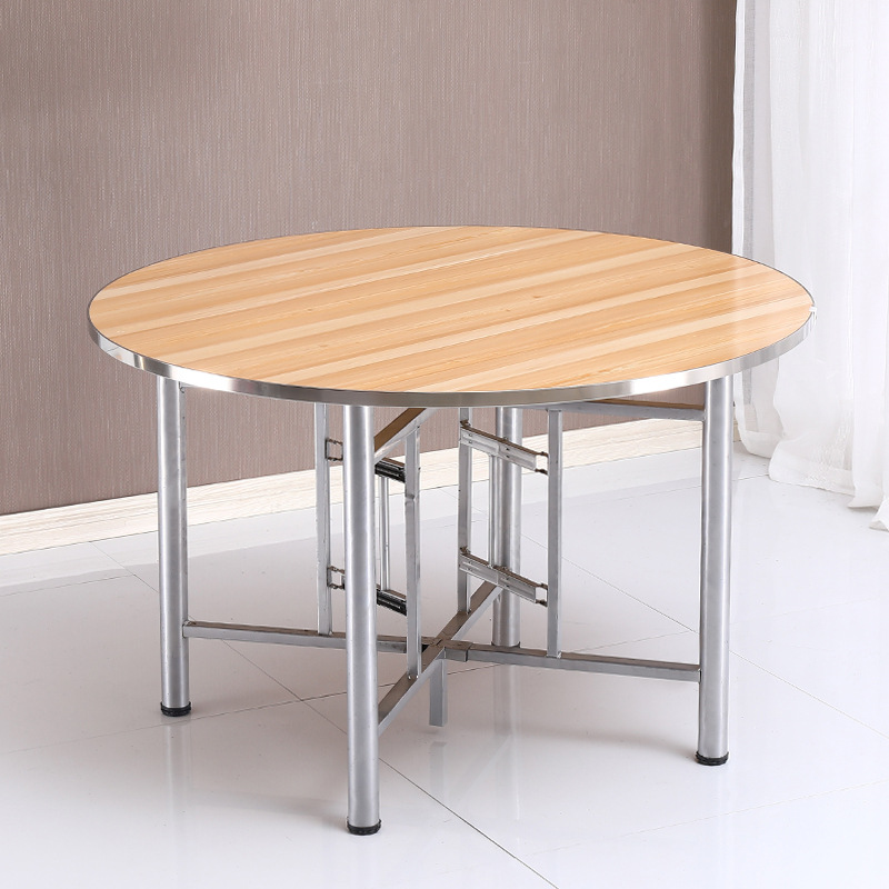 折叠圆桌家用简易大圆桌面可折叠餐桌饭桌户外简约便携式餐桌圆形