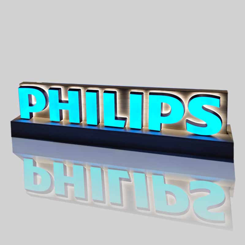 桌面立式发光字logo标志门头招牌广告牌手机店oppo华为广告字