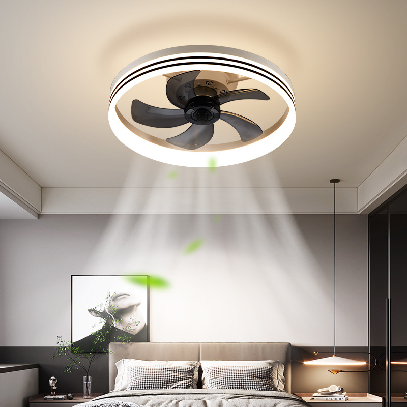 New Amazon Fan Lamp Bedroom Modern Minimalist Creative Living Room Dining Room Ceiling Light Home Mute Invisible Lamp