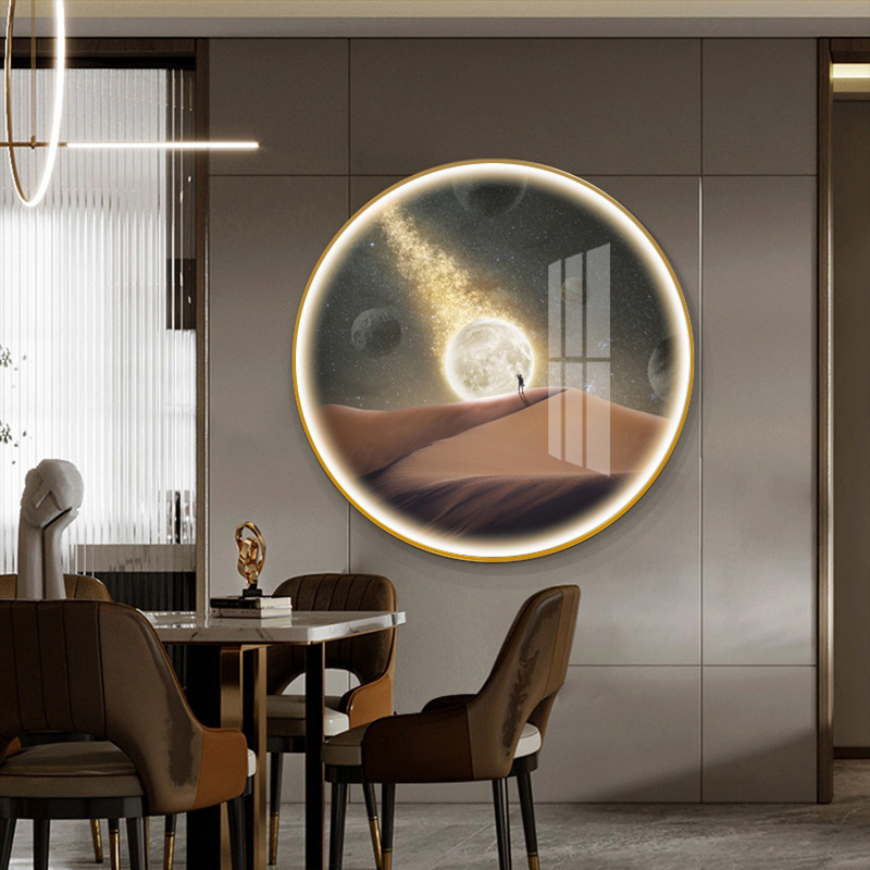 Entrance Painting LED Light Painting Decorative Painting Wholesale Simple Home Hanging Painting Abstract Light Luxury Crystal Porcelain Painting Manufacturer