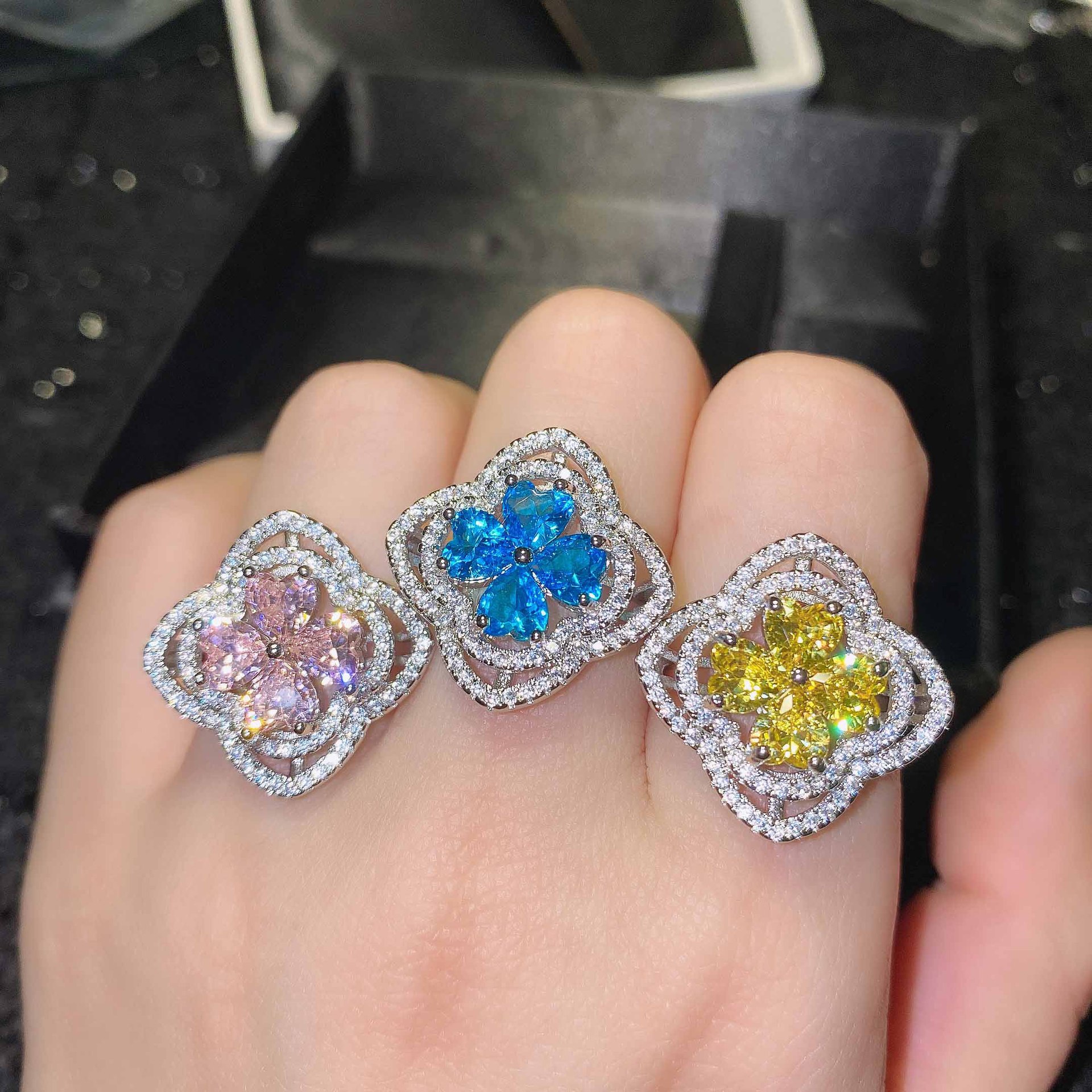 5成交3pcs时尚新款托帕石海洋之心吊坠 欧美蓝宝石