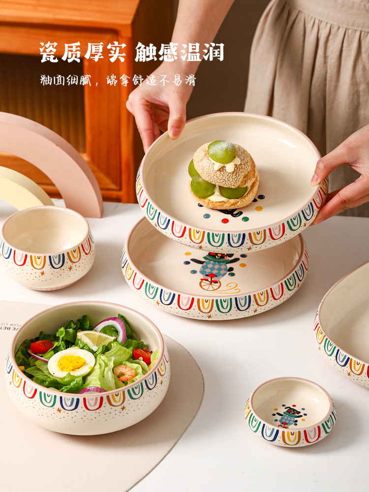 陶瓷碗家用新款可爱餐具套装高颜值汤碗饭碗面碗菜盘子
