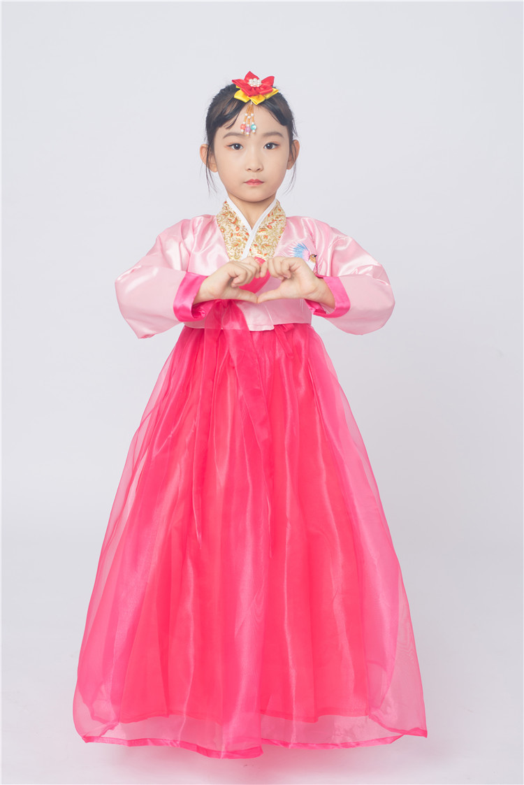 韩国儿童韩服礼服公主裙民族朝鲜族服装古装演出服女童舞台表演服