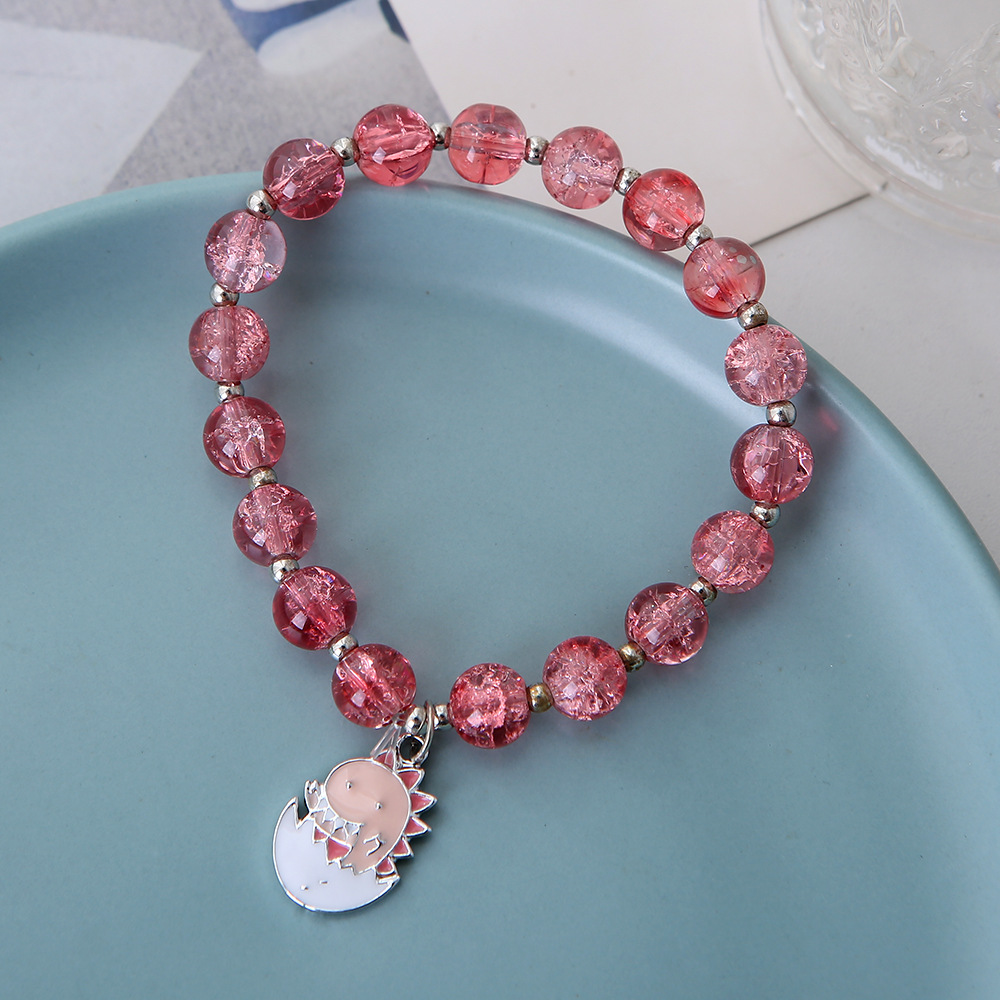 水晶手链女公主玻璃串珠可爱女宝宝手环学生首饰简约手镯卡通饰品