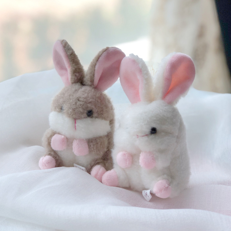 可爱萌宠钥匙扣小兔子毛绒玩具毛茸茸长耳朵小白兔玩偶书包挂件
