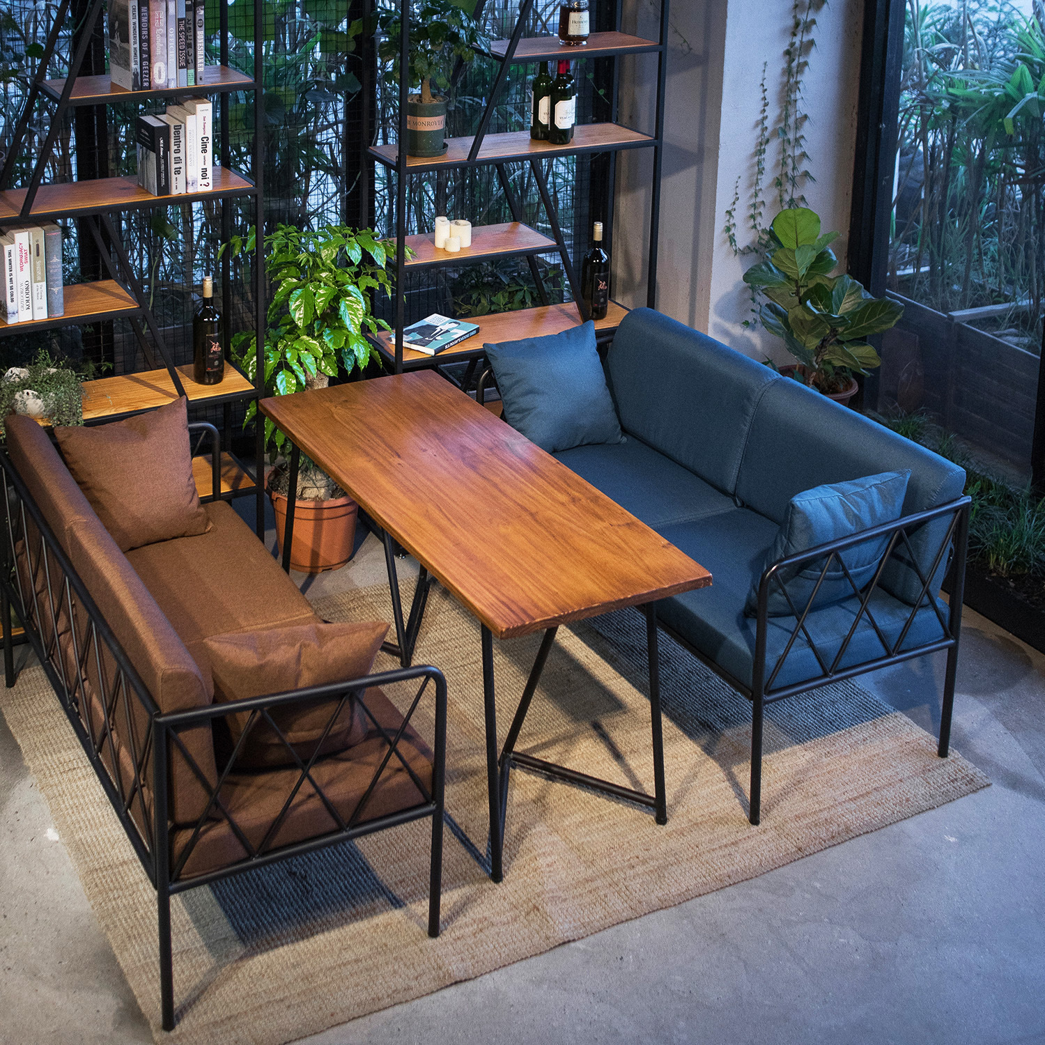 复古工业风酒吧清音乐吧卡座沙发火锅店休闲西餐咖啡厅餐桌椅组合