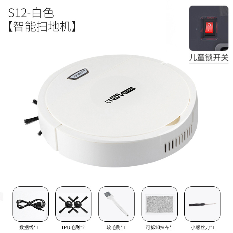 Sweeping Robot Intelligent Cleaning Machine Automatic Lazy Household Mopping Machine USB Rechargeable Vacuum Cleaner Cross-Border