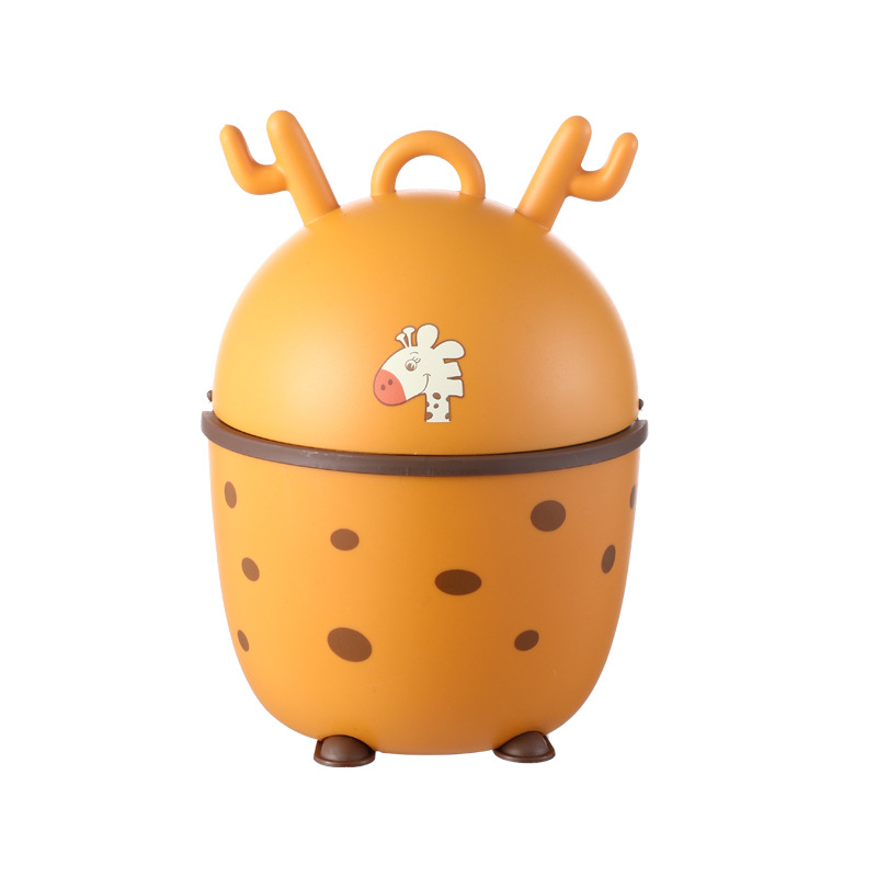 Songtai 2022 Small Desktop Multi-Function Trash Can Cartoon Deer Cute Storage Bucket Solid and Durable Trash Can