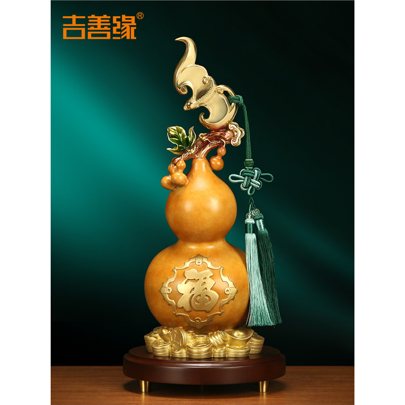 《洪福齐天》铜葫芦摆 福禄工艺品家居装饰品乔迁礼品0992-阿里巴巴
