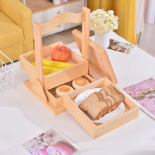 实木三层礼盒月饼木盒便携手提食盒虫草包装盒中式糕点包装礼盒