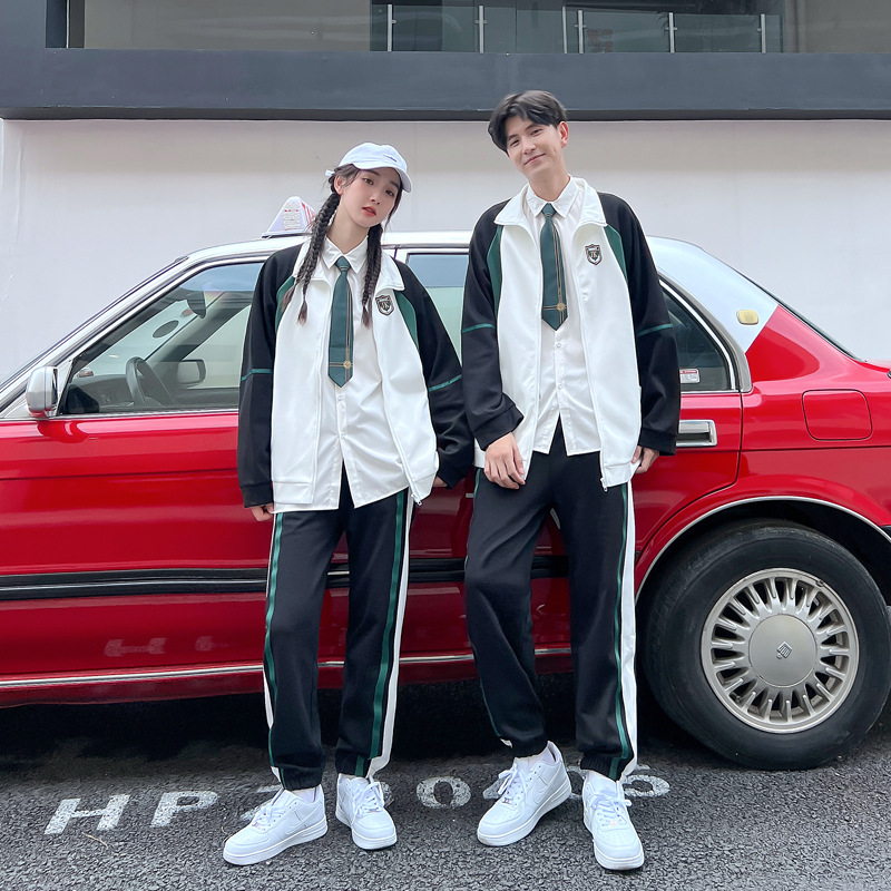 韩国班服套装初中生运动会春秋季英伦学院风高中生学生校服三件套