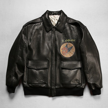 美国复刻二战美军军版款式陆航轰炸机b3羊皮毛一体飞行员夹克皮衣