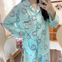 小八睡衣女春秋纯棉长袖套装可爱卡通日系家居服