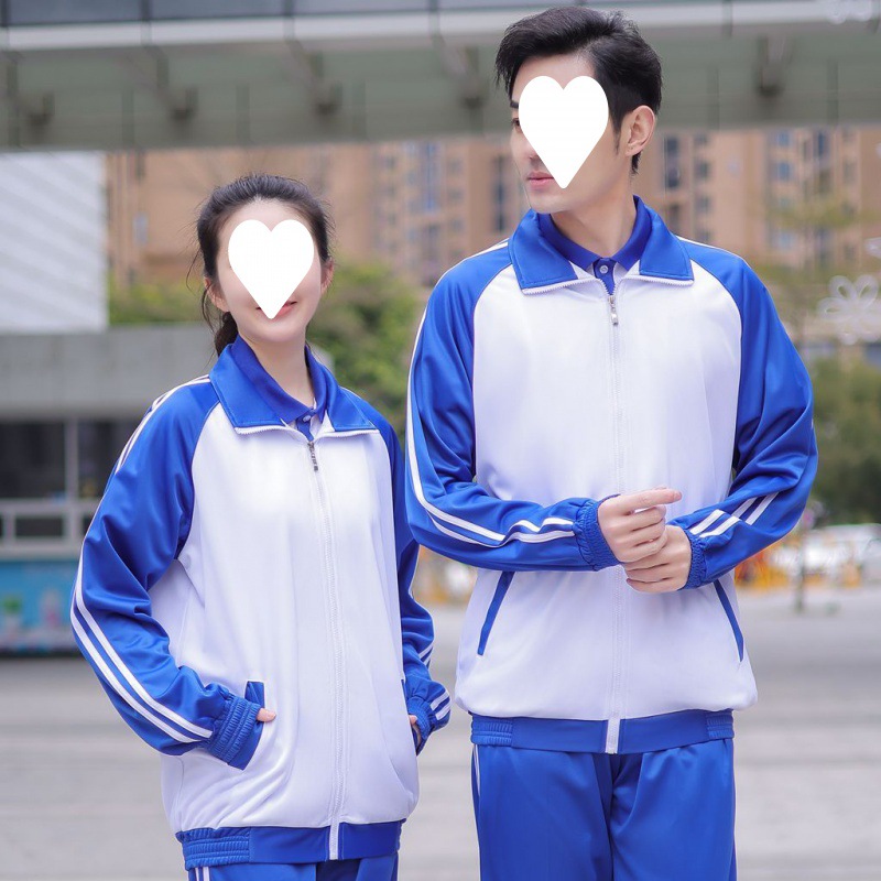 学生班服匆匆那年校服初中高中学生男女运动情侣服网红蓝白外套装