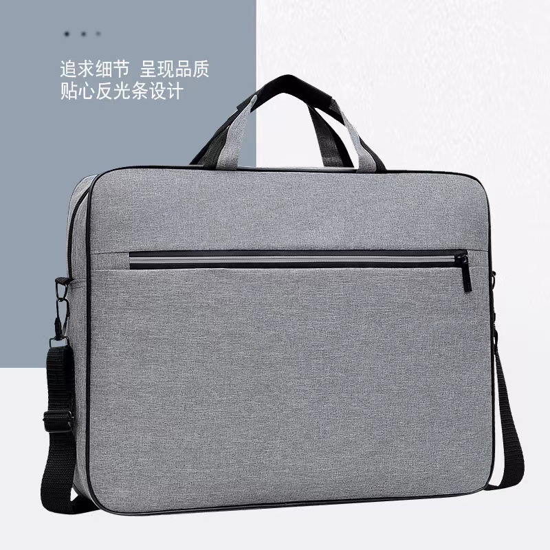 laptop bag reflective zipper shoulder bag logo business handheld briefcase wholesale