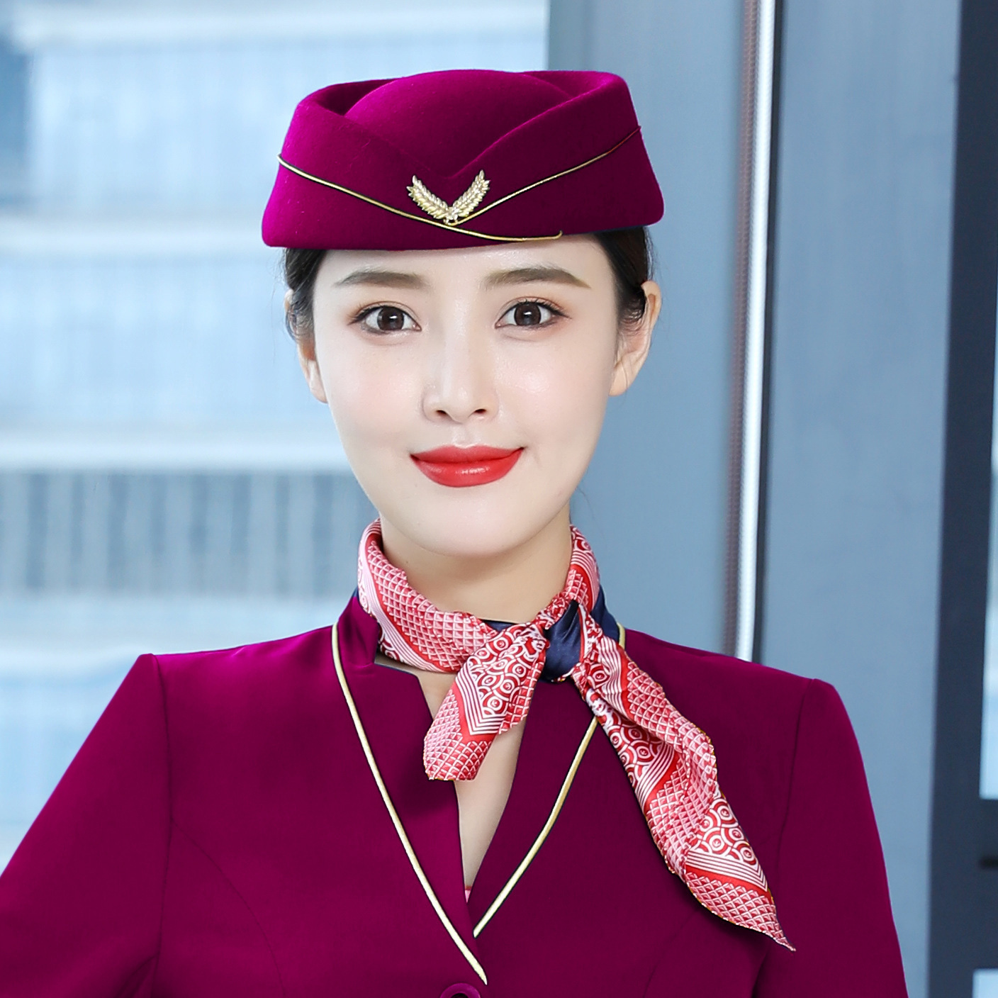 2022男女帽子高铁空少乘务员帽空姐职业单色帽前台接待成年专用帽