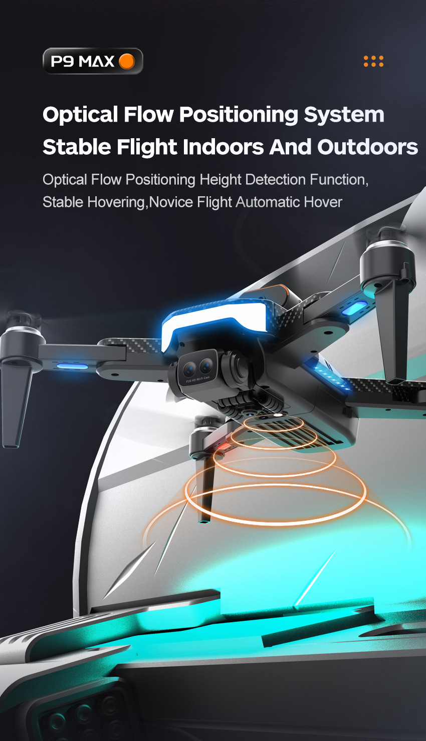 p9碳纤维高清航拍无人机 五面避障gps自动返航四轴飞行器遥控飞机