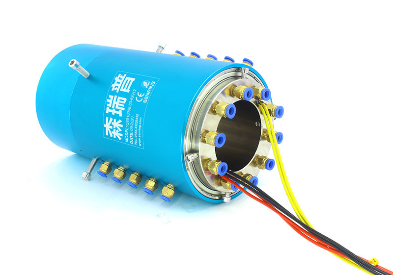 中空气电一体旋转接头 10路气3路40a大电流滑环