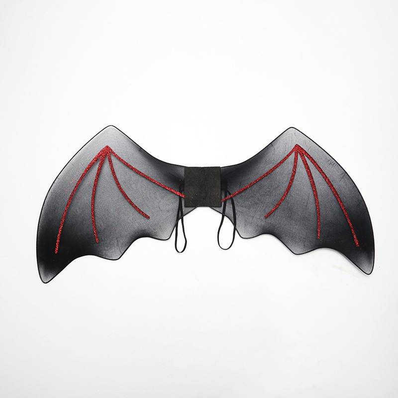 Zilin Cross-Border Amazon Halloween Party Performance Props Cos Demon Wings Black Silk Screen Bat Wings