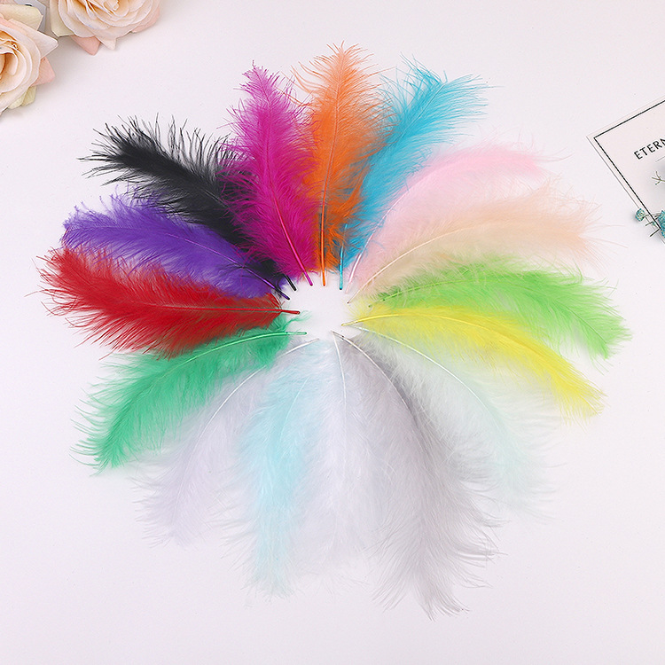 Cross-Border Wholesale Turkey Feather Pointed Tail Velvet Feather Color Feather Dreamcatcher Feather Feather Lamp Bounce Ball Feather