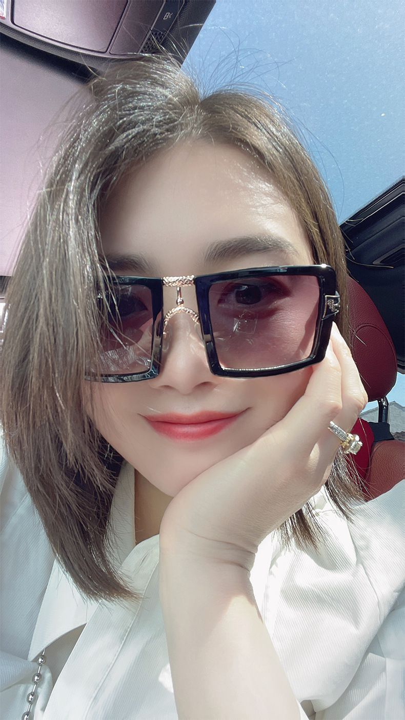 帕莎prsr女款太阳镜范冰冰同款方框大脸佩戴墨镜女款太阳眼镜6850