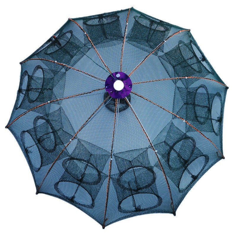 虾笼子河虾捕鱼伞形折叠鱼笼子加厚自动地网鱼笼-阿里巴巴